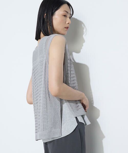 COMME CA COMFORT / コムサ・コンフォート（Lサイズ） ニット・セーター | 〔 +サイズ 〕 コイルヤーン レーシーベスト | 詳細15