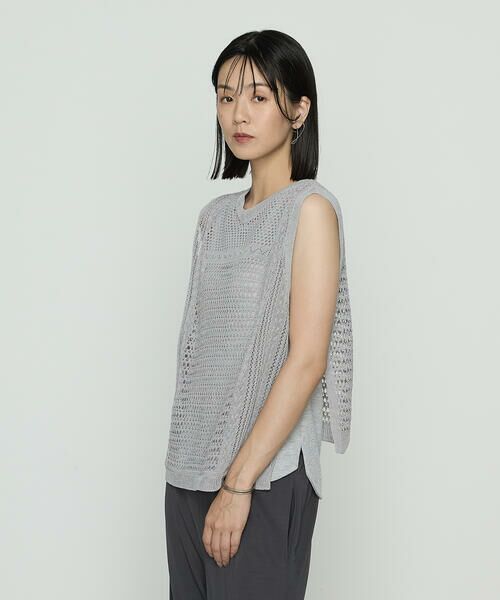 COMME CA COMFORT / コムサ・コンフォート（Lサイズ） ニット・セーター | 〔 +サイズ 〕 コイルヤーン レーシーベスト | 詳細5