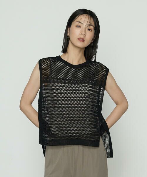 COMME CA COMFORT / コムサ・コンフォート（Lサイズ） ニット・セーター | 〔 +サイズ 〕 コイルヤーン レーシーベスト | 詳細18