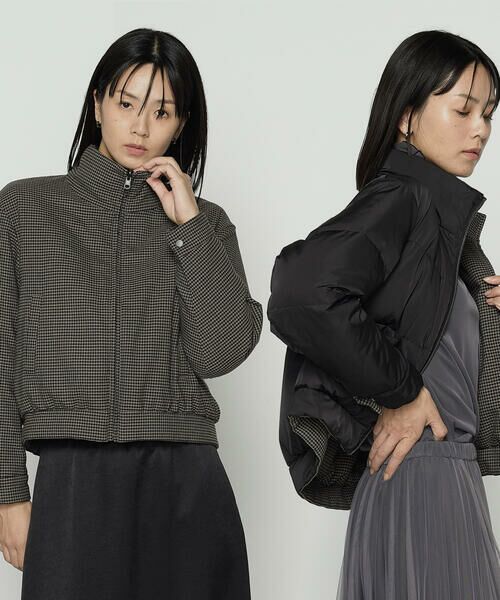 COMME CA COMFORT / コムサ・コンフォート（Lサイズ） その他アウター | 〔 TALLサイズ 〕 ドビーガンクラブチェック リバーシブルショートダウンブルゾン | 詳細1