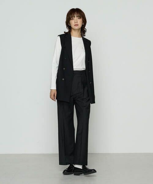 COMME CA COMFORT / コムサ・コンフォート（Lサイズ） Tシャツ | 〔 TALLサイズ 〕 スーピマバイオシルスムース ビジュー刺繍Tシャツ | 詳細1