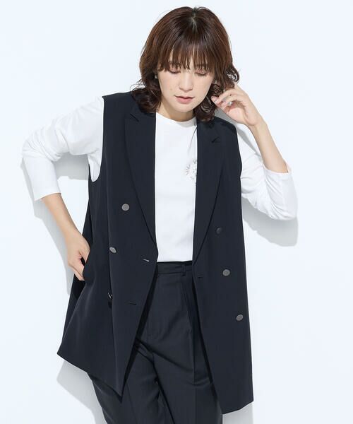 COMME CA COMFORT / コムサ・コンフォート（Lサイズ） Tシャツ | 〔 TALLサイズ 〕 スーピマバイオシルスムース ビジュー刺繍Tシャツ | 詳細11