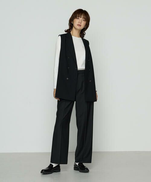 COMME CA COMFORT / コムサ・コンフォート（Lサイズ） Tシャツ | 〔 TALLサイズ 〕 スーピマバイオシルスムース ビジュー刺繍Tシャツ | 詳細2