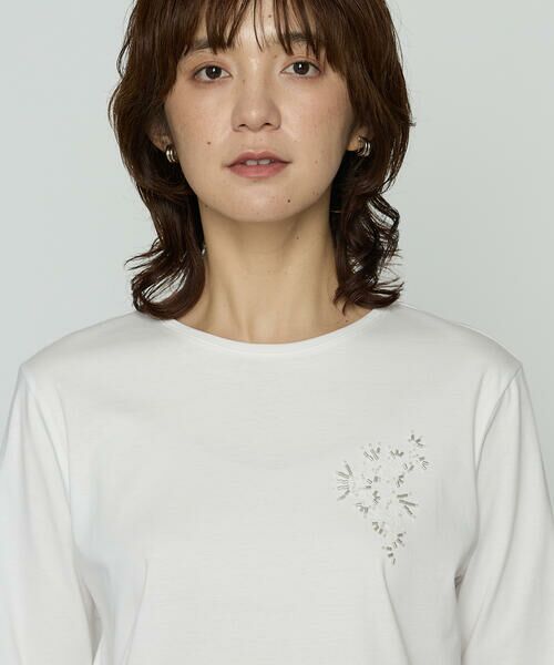 COMME CA COMFORT / コムサ・コンフォート（Lサイズ） Tシャツ | 〔 TALLサイズ 〕 スーピマバイオシルスムース ビジュー刺繍Tシャツ | 詳細7