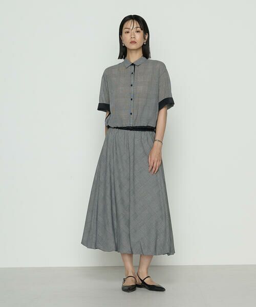 COMME CA COMFORT / コムサ・コンフォート（Lサイズ） ロング・マキシ丈スカート | 〔 TALLサイズ 〕 シアーグレンチェック バルーンスカート | 詳細1