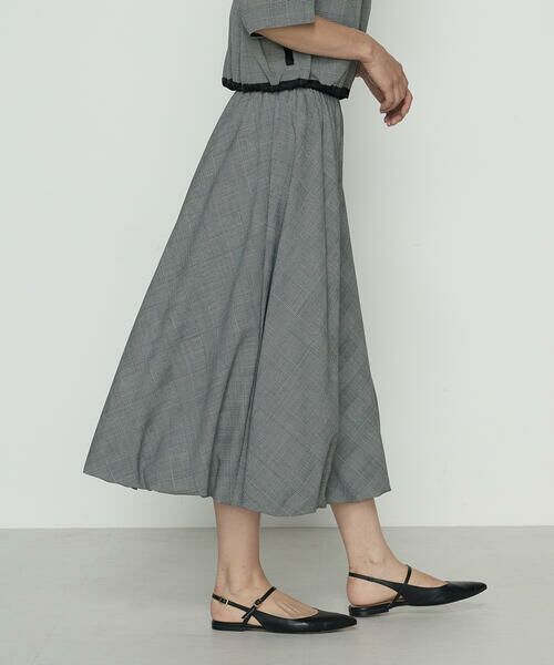 COMME CA COMFORT / コムサ・コンフォート（Lサイズ） ロング・マキシ丈スカート | 〔 TALLサイズ 〕 シアーグレンチェック バルーンスカート | 詳細2