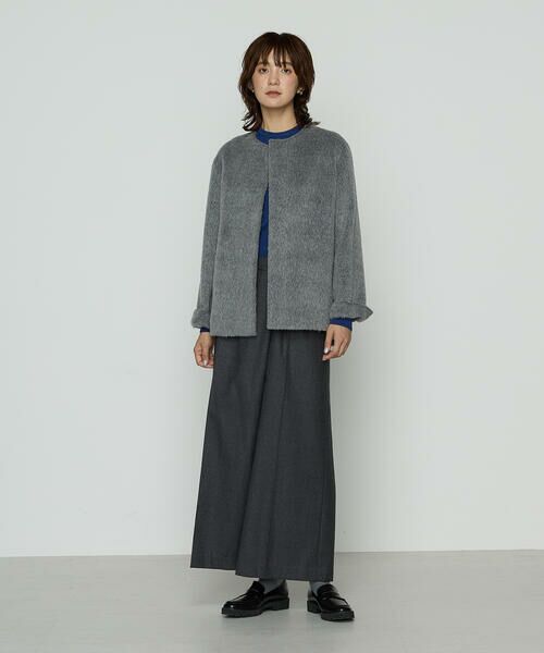 COMME CA COMFORT / コムサ・コンフォート（Lサイズ） その他アウター | 〔 TALLサイズ 〕 アルパカシャギー ノーカラージャコット | 詳細1