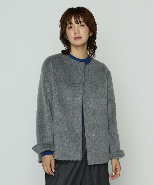 COMME CA COMFORT / コムサ・コンフォート（Lサイズ） その他アウター | 〔 TALLサイズ 〕 アルパカシャギー ノーカラージャコット | 詳細3