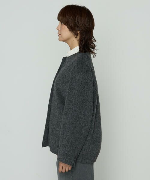 COMME CA COMFORT / コムサ・コンフォート（Lサイズ） その他アウター | 〔 TALLサイズ 〕 アルパカシャギー ノーカラージャコット | 詳細18