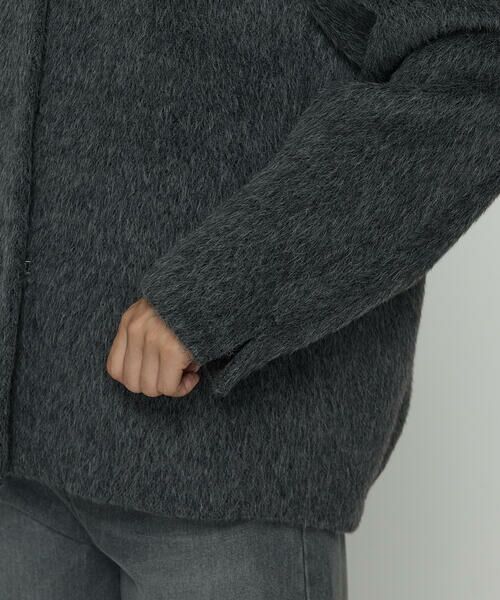 COMME CA COMFORT / コムサ・コンフォート（Lサイズ） その他アウター | 〔 TALLサイズ 〕 アルパカシャギー ノーカラージャコット | 詳細22