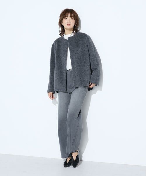 COMME CA COMFORT / コムサ・コンフォート（Lサイズ） その他アウター | 〔 TALLサイズ 〕 アルパカシャギー ノーカラージャコット | 詳細27