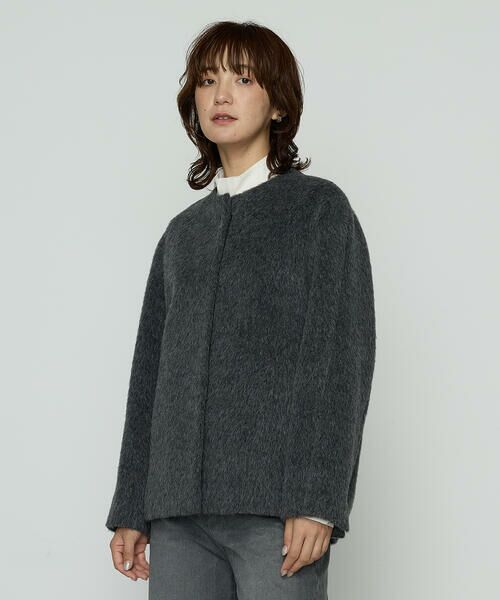 COMME CA COMFORT / コムサ・コンフォート（Lサイズ） その他アウター | 〔 TALLサイズ 〕 アルパカシャギー ノーカラージャコット | 詳細15