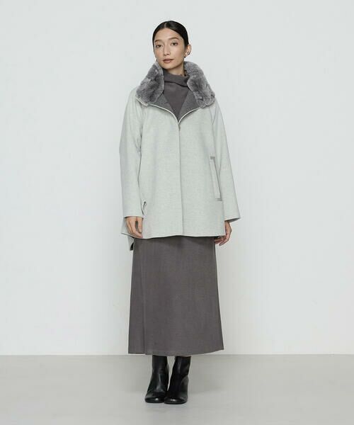 COMME CA COMFORT / コムサ・コンフォート（Lサイズ） その他アウター | 〔 TALLサイズ 〕 アンゴラウール ・Aラインショートコート | 詳細1