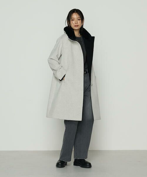 COMME CA COMFORT / コムサ・コンフォート（Lサイズ） その他アウター | 〔 TALLサイズ 〕 アンゴラウール スタンドフーデットコート | 詳細2