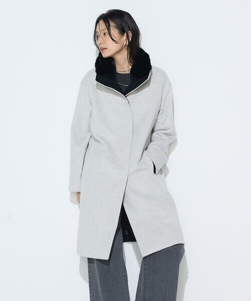 COMME CA COMFORT / コムサ・コンフォート（Lサイズ） その他アウター | 〔 TALLサイズ 〕 アンゴラウール スタンドフーデットコート | 詳細22