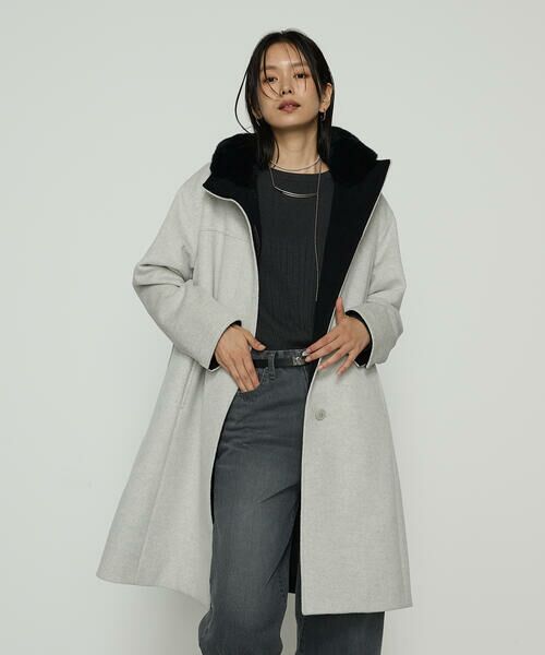 COMME CA COMFORT / コムサ・コンフォート（Lサイズ） その他アウター | 〔 TALLサイズ 〕 アンゴラウール スタンドフーデットコート | 詳細4