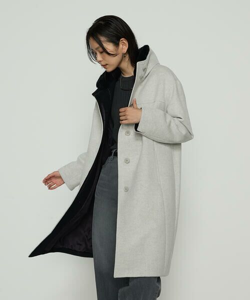 COMME CA COMFORT / コムサ・コンフォート（Lサイズ） その他アウター | 〔 TALLサイズ 〕 アンゴラウール スタンドフーデットコート | 詳細6
