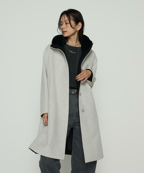 COMME CA COMFORT / コムサ・コンフォート（Lサイズ） その他アウター | 〔 TALLサイズ 〕 アンゴラウール スタンドフーデットコート | 詳細7