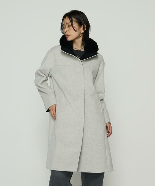 COMME CA COMFORT / コムサ・コンフォート（Lサイズ） その他アウター | 〔 TALLサイズ 〕 アンゴラウール スタンドフーデットコート | 詳細9