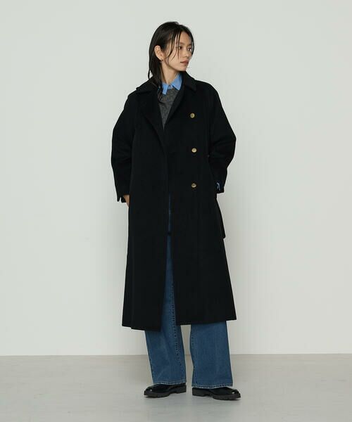 COMME CA COMFORT / コムサ・コンフォート（Lサイズ） トレンチコート | 〔 TALLサイズ 〕 アンゴラウール ロングトレンチコート | 詳細1