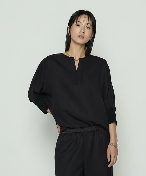 COMME CA COMFORT / コムサ・コンフォート（Lサイズ） カットソー | 〔 +サイズ 〕 パウダーツイルストレッチ ドルマンスリーブプルオーバー | 詳細2