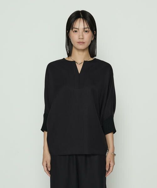 COMME CA COMFORT / コムサ・コンフォート（Lサイズ） カットソー | 〔 +サイズ 〕 パウダーツイルストレッチ ドルマンスリーブプルオーバー | 詳細3