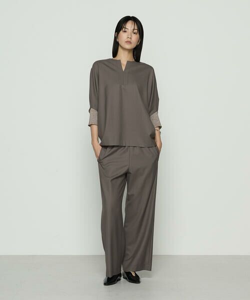 COMME CA COMFORT / コムサ・コンフォート（Lサイズ） カットソー | 〔 +サイズ 〕 パウダーツイルストレッチ ドルマンスリーブプルオーバー | 詳細14