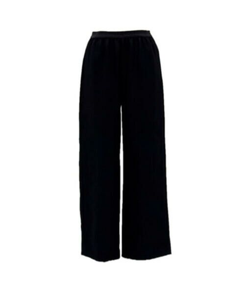 COMME CA COMFORT/コムサ・コンフォート（Lサイズ） 〔 +サイズ 〕 パウダーツイルストレッチ ワイドパンツ 05:ブラック 13号