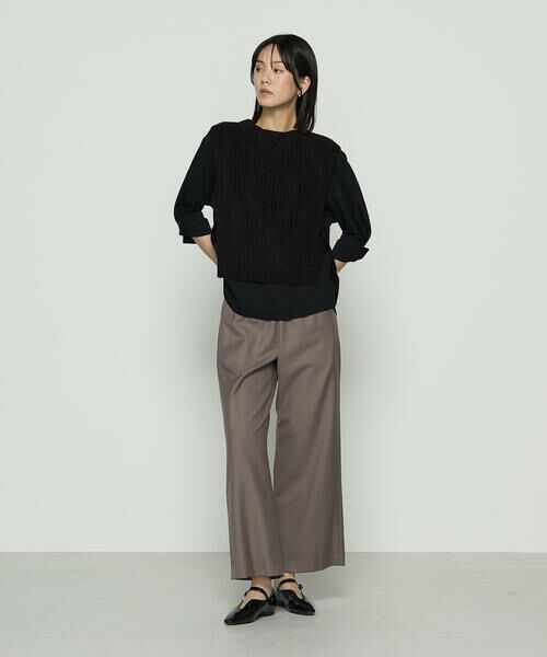 COMME CA COMFORT / コムサ・コンフォート(Lサイズ) その他パンツ | 〔 +サイズ 〕 パウダーツイルストレッチ ワイドパンツ | 詳細25