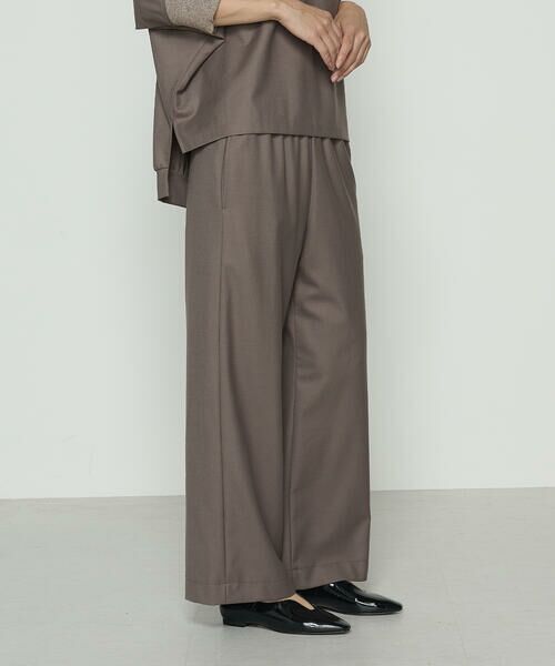 COMME CA COMFORT / コムサ・コンフォート(Lサイズ) その他パンツ | 〔 +サイズ 〕 パウダーツイルストレッチ ワイドパンツ(14:モカベージュ)