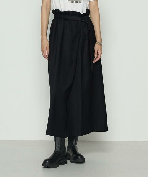 COMME CA COMFORT / コムサ・コンフォート（Lサイズ） ロング・マキシ丈スカート | 〔 +サイズ 〕 ポリスエード ラップ風スカート | 詳細3