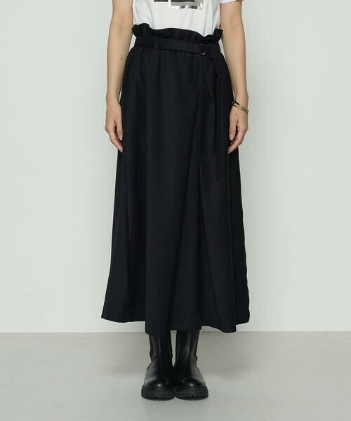 COMME CA COMFORT / コムサ・コンフォート（Lサイズ） ロング・マキシ丈スカート | 〔 +サイズ 〕 ポリスエード ラップ風スカート | 詳細4