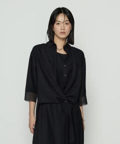 COMME CA COMFORT / コムサ・コンフォート（Lサイズ） シャツ・ブラウス | 〔 +サイズ 〕 ポリスエード タンクトップ付きブラウス