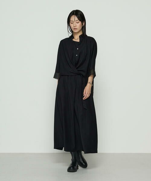 COMME CA COMFORT / コムサ・コンフォート（Lサイズ） シャツ・ブラウス | 〔 +サイズ 〕 ポリスエード タンクトップ付きブラウス | 詳細1