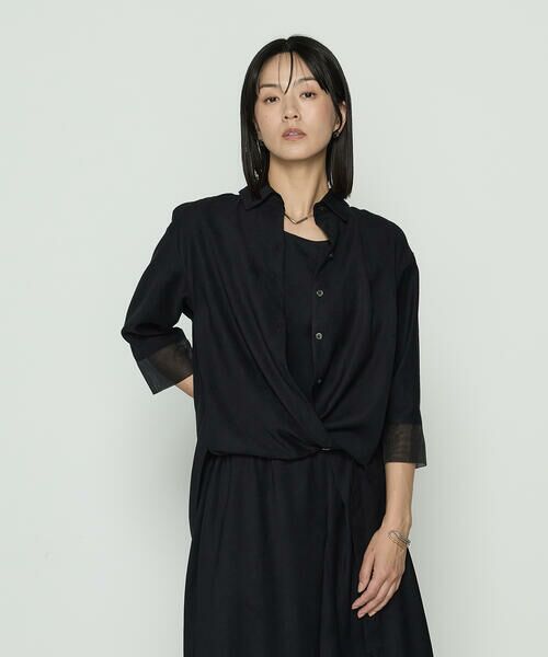 COMME CA COMFORT / コムサ・コンフォート（Lサイズ） シャツ・ブラウス | 〔 +サイズ 〕 ポリスエード タンクトップ付きブラウス | 詳細2