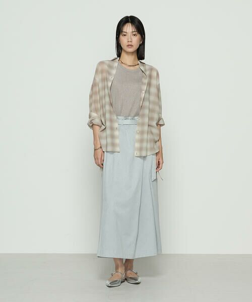 COMME CA COMFORT / コムサ・コンフォート（Lサイズ） シャツ・ブラウス | 〔 +サイズ 〕 シアーボイルチェック ドロストシアーシャツ | 詳細13