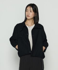 COMME CA COMFORT / コムサ・コンフォート（Lサイズ） ブルゾン | 〔 +サイズ 〕 やわらかメルトン スタンドカラーブルゾン