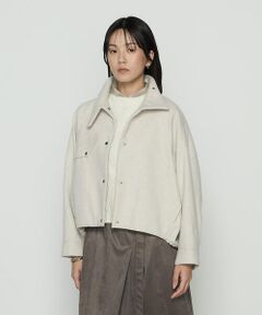 COMME CA COMFORT / コムサ・コンフォート（Lサイズ） ブルゾン | 〔 +サイズ 〕 やわらかメルトン スタンドカラーブルゾン