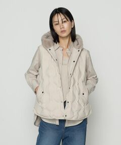 COMME CA COMFORT / コムサ・コンフォート（Lサイズ） その他アウター | 〔 +サイズ 〕 フーデッド ダウンジレ