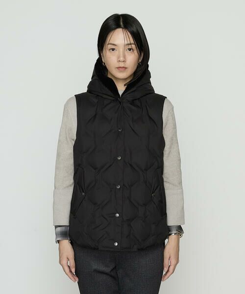 COMME CA COMFORT / コムサ・コンフォート（Lサイズ） その他アウター | 〔 +サイズ 〕 フーデッド ダウンジレ | 詳細7