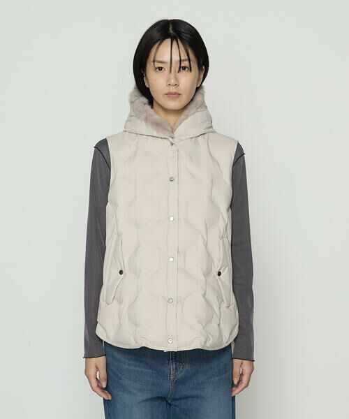 COMME CA COMFORT / コムサ・コンフォート（Lサイズ） その他アウター | 〔 +サイズ 〕 フーデッド ダウンジレ | 詳細19