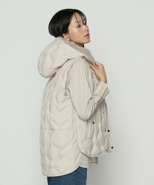 COMME CA COMFORT / コムサ・コンフォート（Lサイズ） その他アウター | 〔 +サイズ 〕 フーデッド ダウンジレ | 詳細17