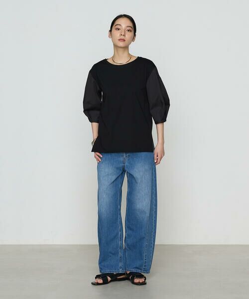 COMME CA COMFORT / コムサ・コンフォート（Lサイズ） カットソー | 〔 +サイズ 〕 80／-ポンチ ドッキングプルオーバー | 詳細1