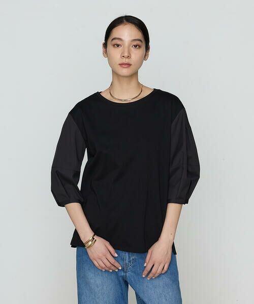 COMME CA COMFORT / コムサ・コンフォート（Lサイズ） カットソー | 〔 +サイズ 〕 80／-ポンチ ドッキングプルオーバー | 詳細4