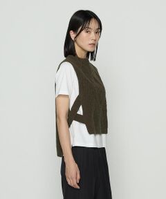 COMME CA COMFORT / コムサ・コンフォート（Lサイズ） ベスト | 〔 +サイズ 〕 マシュマロブークレー ニットベスト