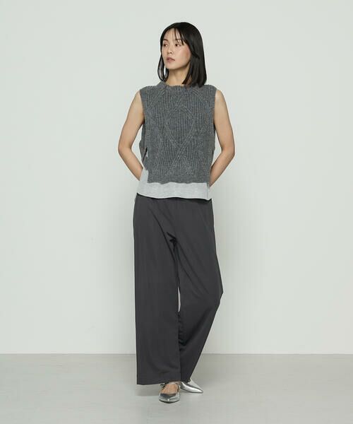 COMME CA COMFORT / コムサ・コンフォート（Lサイズ） ベスト | 〔 +サイズ 〕 マシュマロブークレー ニットベスト | 詳細1