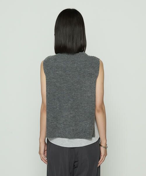 COMME CA COMFORT / コムサ・コンフォート（Lサイズ） ベスト | 〔 +サイズ 〕 マシュマロブークレー ニットベスト | 詳細6