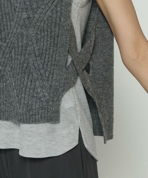 COMME CA COMFORT / コムサ・コンフォート（Lサイズ） ベスト | 〔 +サイズ 〕 マシュマロブークレー ニットベスト | 詳細9