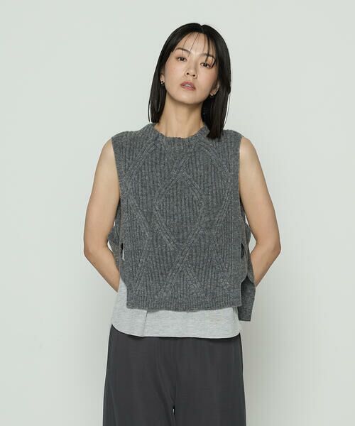 COMME CA COMFORT / コムサ・コンフォート（Lサイズ） ベスト | 〔 +サイズ 〕 マシュマロブークレー ニットベスト | 詳細3