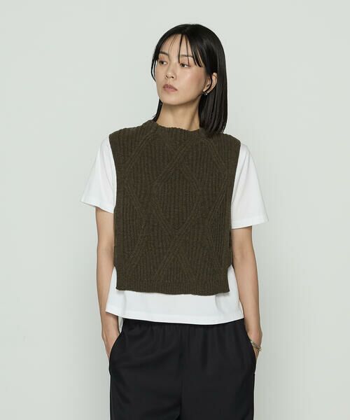 COMME CA COMFORT / コムサ・コンフォート（Lサイズ） ベスト | 〔 +サイズ 〕 マシュマロブークレー ニットベスト | 詳細15